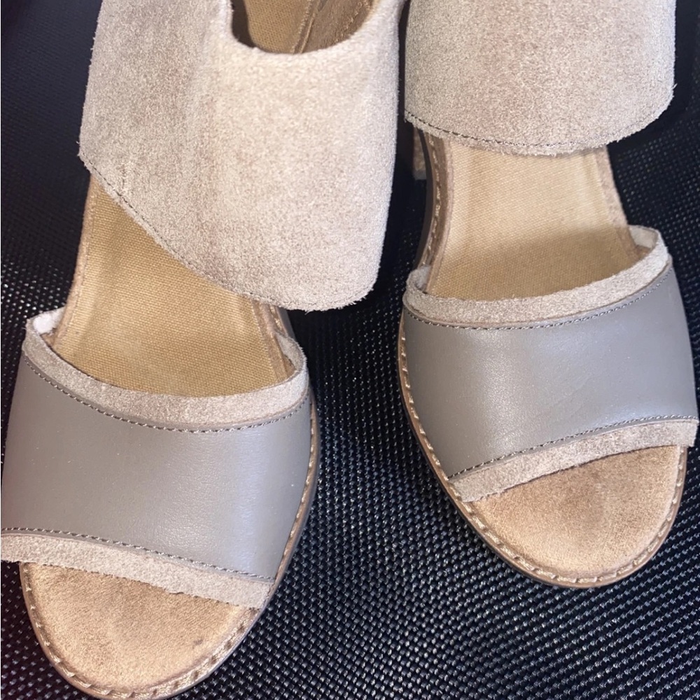 Toms Tan and Gray Women's Sandals